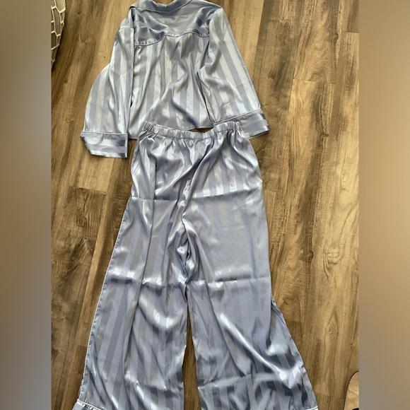 Free People Pajama Party Womens XL Blue Set Top Bottom Crop NWOT - Picture 8 of 8